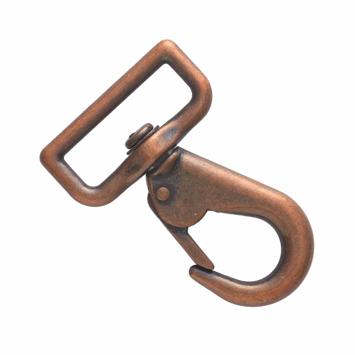 Gros mousqueton tournant - Vieux cuivre - Lanière 38mm - 1157-42