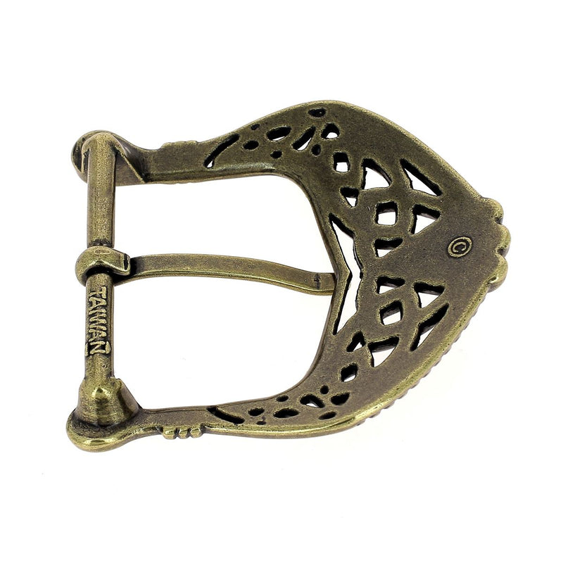 Boucle de ceinture style celtique - LAITON VIEILLI - 40mm