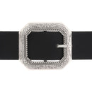 Boucle double avec lanière en cuir de 4 cm - Motifs floraux