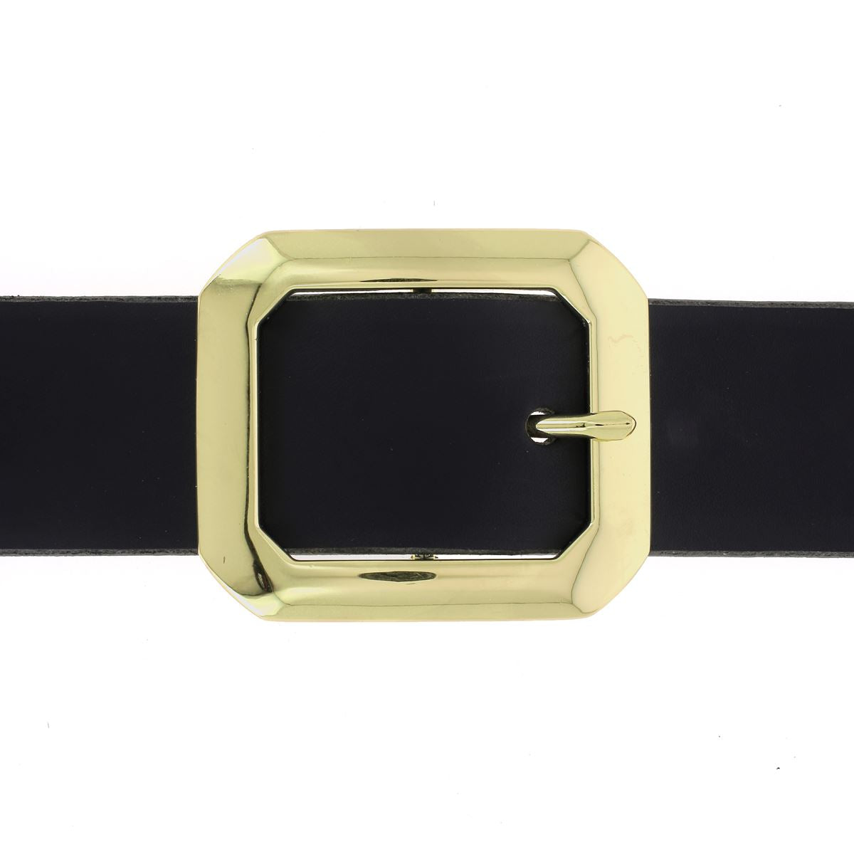 Ceinture en cuir avec la boucle octogone BOB finition laiton 