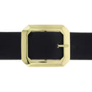 Ceinture en cuir avec la boucle octogone BOB finition laiton 