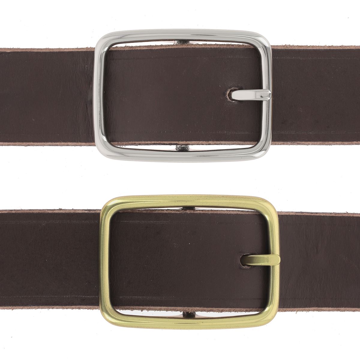 Boucle rectangle pour ceinture en cuir - Contours fins et élégant