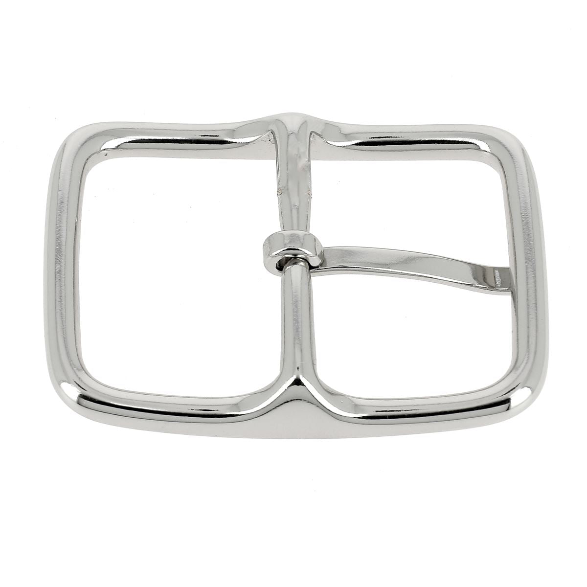 Boucle rectangle en laiton pour lanière en cuir  - Nickelé