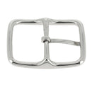 Boucle rectangle en laiton pour lanière en cuir  - Nickelé