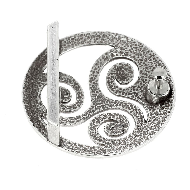 Boucle ronde pour ceinture en cuir - Triskèle Symbole celtique 