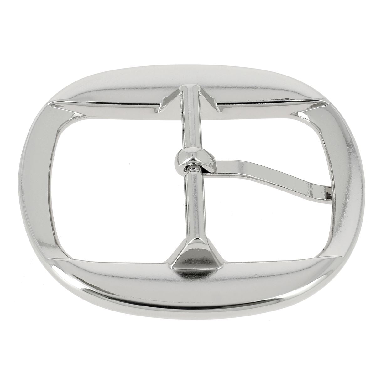 Boucle ovale pour ceinture en cuir - Nickelé
