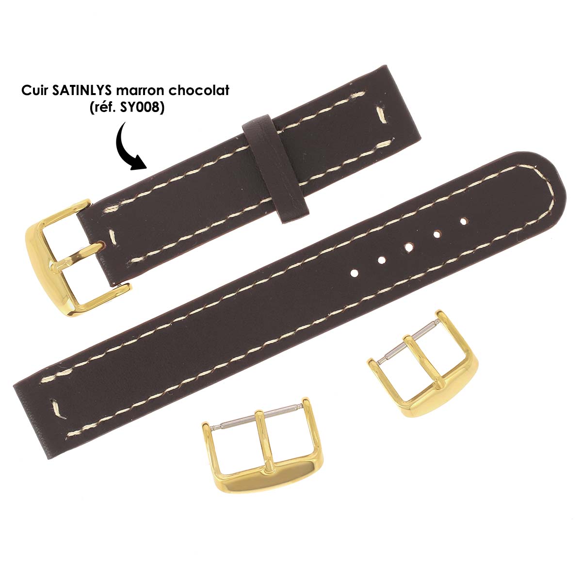 Boucle en inox doré pour bracelet de montre DIY