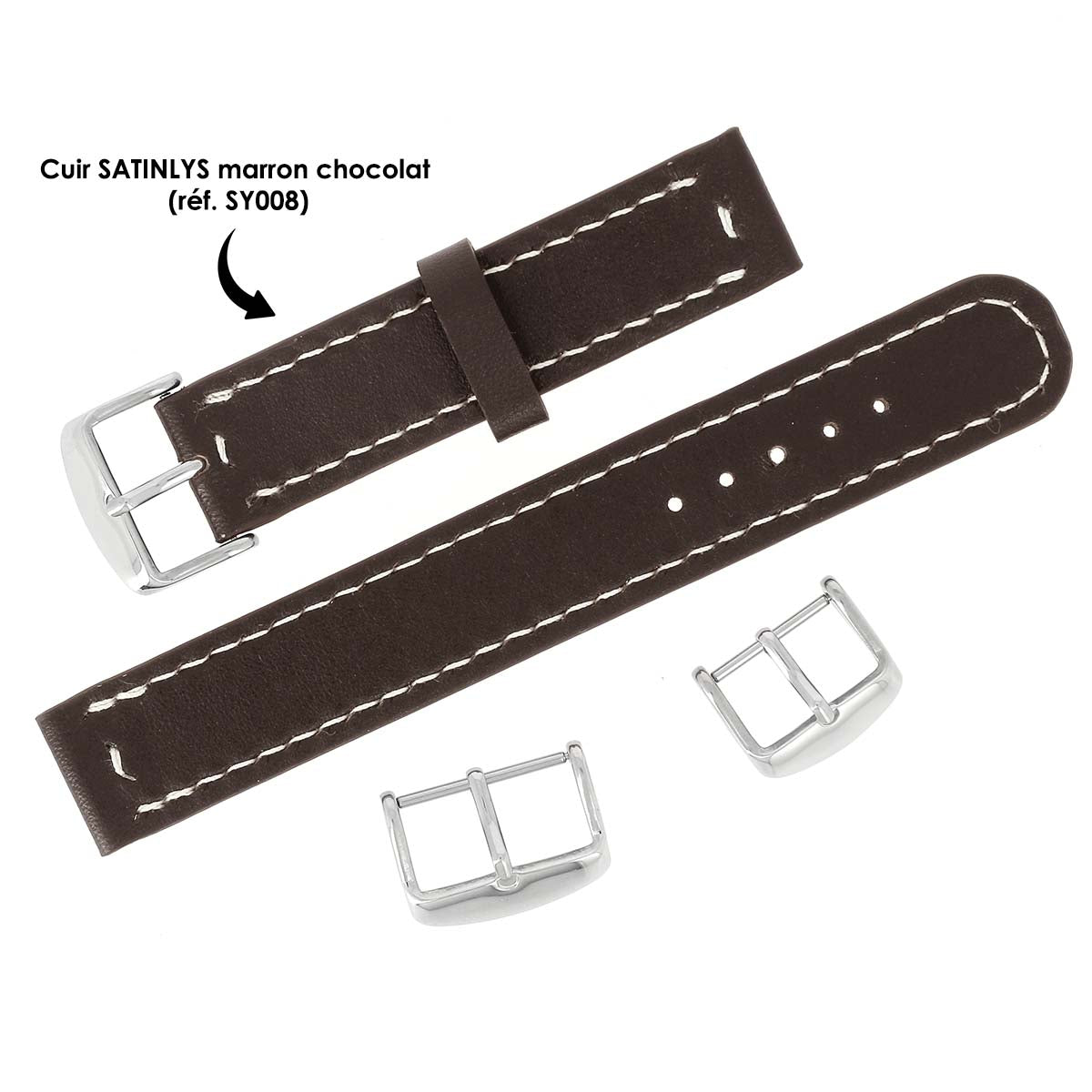 Boucle en inox nickelé pour bracelet de montre DIY