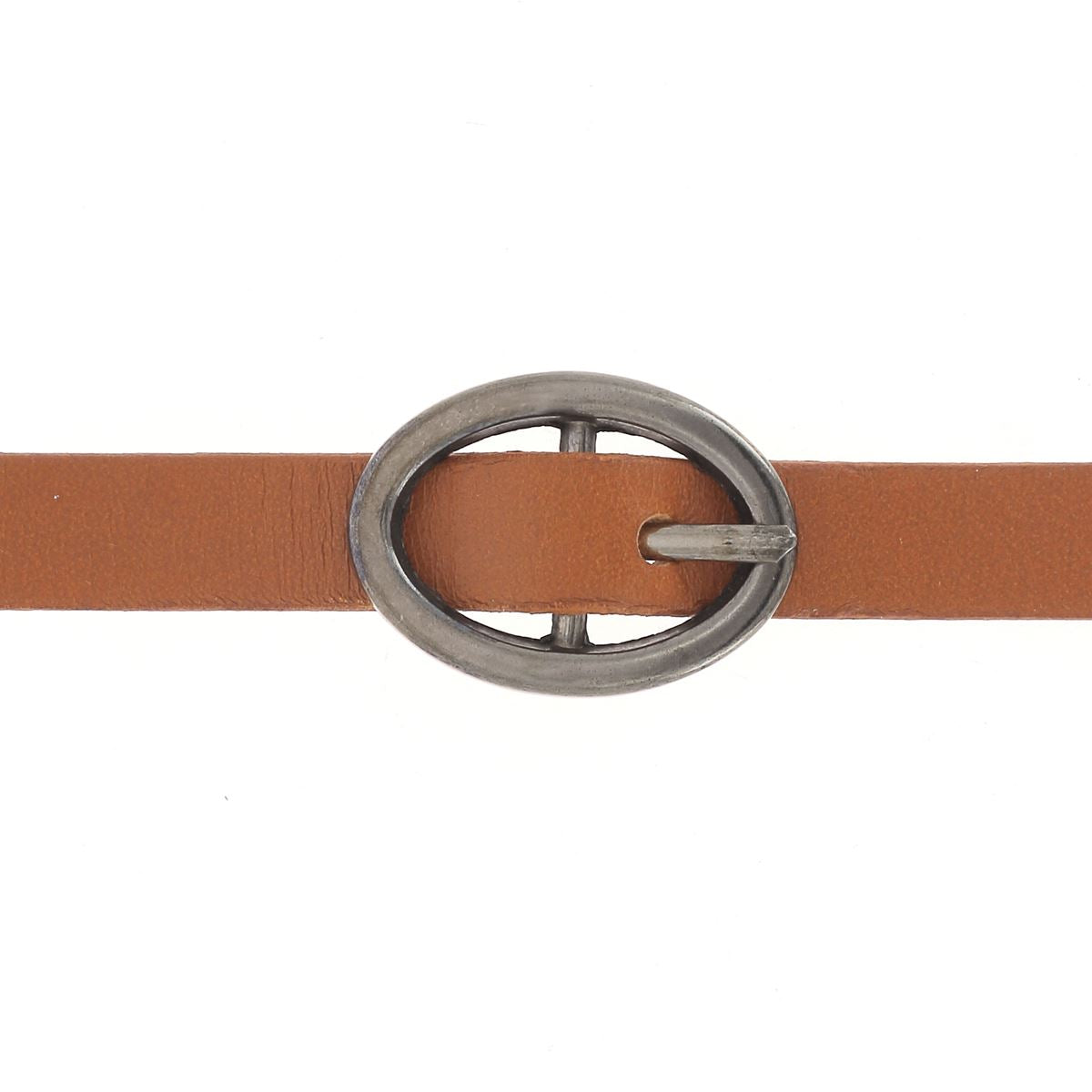 Lanière en cuir avec boucle ovale noire