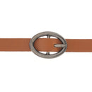 Lanière en cuir avec boucle ovale noire