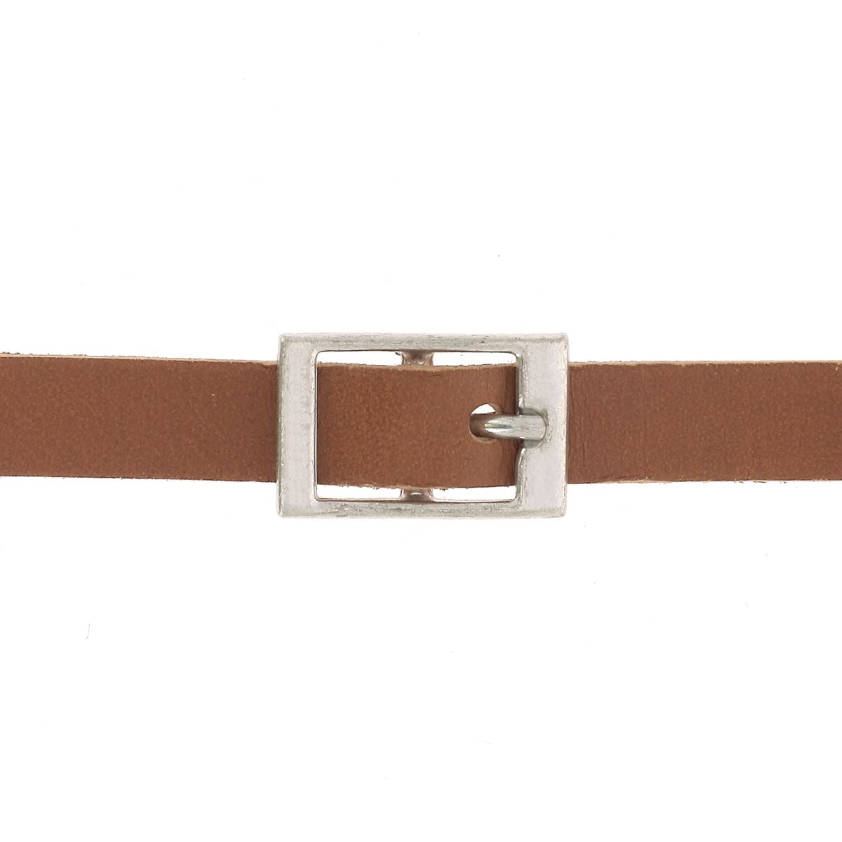 Lanière en cuir avec mini boucle rectangle