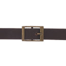 Lanière en cuir avec boucle rectangulaire aspect vintage - laiton vieilli