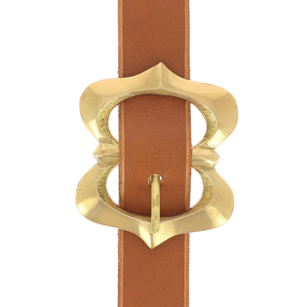 Ceinture en cuir avec boucle double en laiton style médiéval