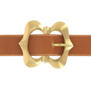 Ceinture en cuir avec boucle double en laiton style médiéval
