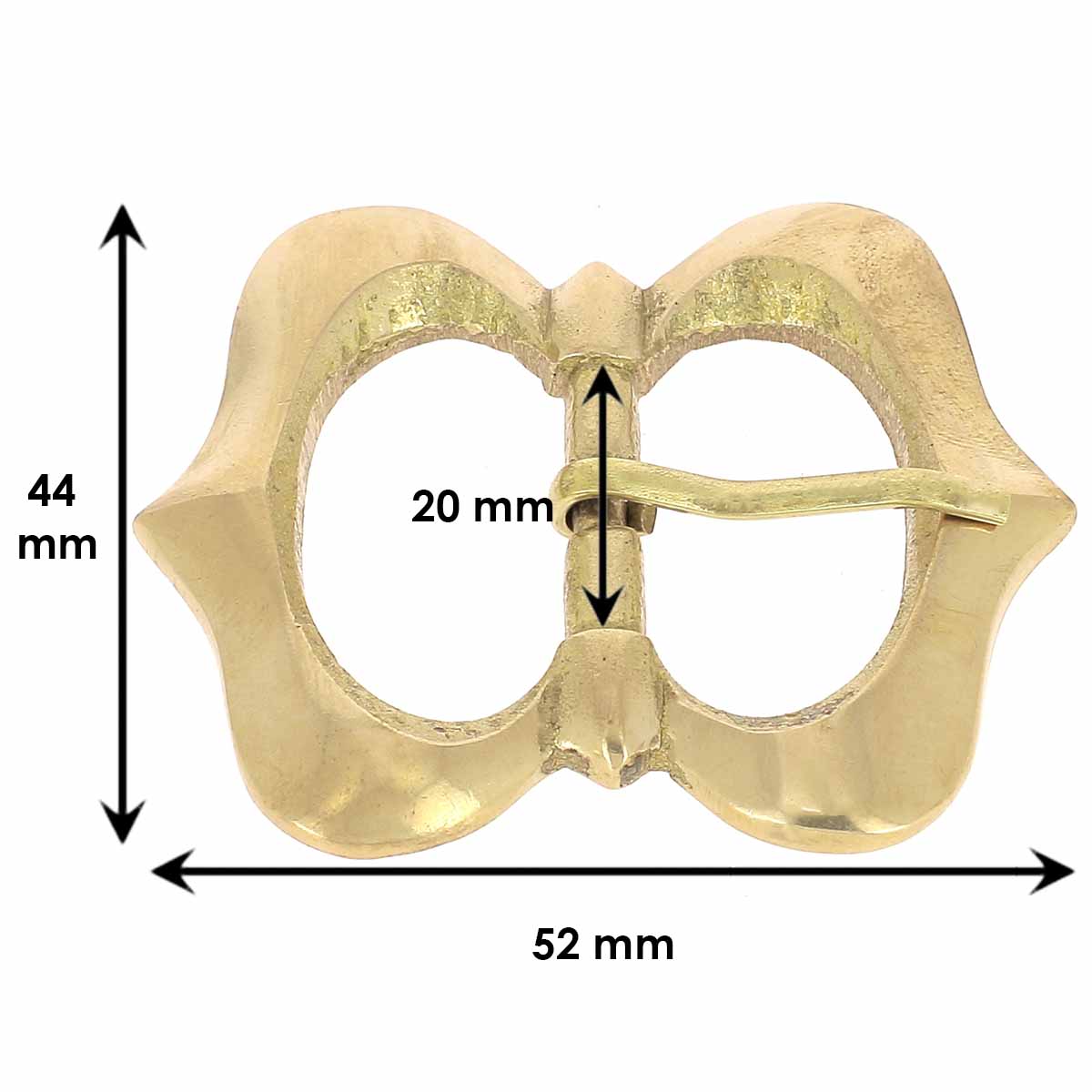 Boucle de ceinture double en laiton UIT - Dimensions