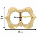 Boucle de ceinture double en laiton UIT - Dimensions
