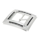 Boucle de ceinture JOE pour lanière en cuir de 4 cm - Nickelé avec fausses pierres noires