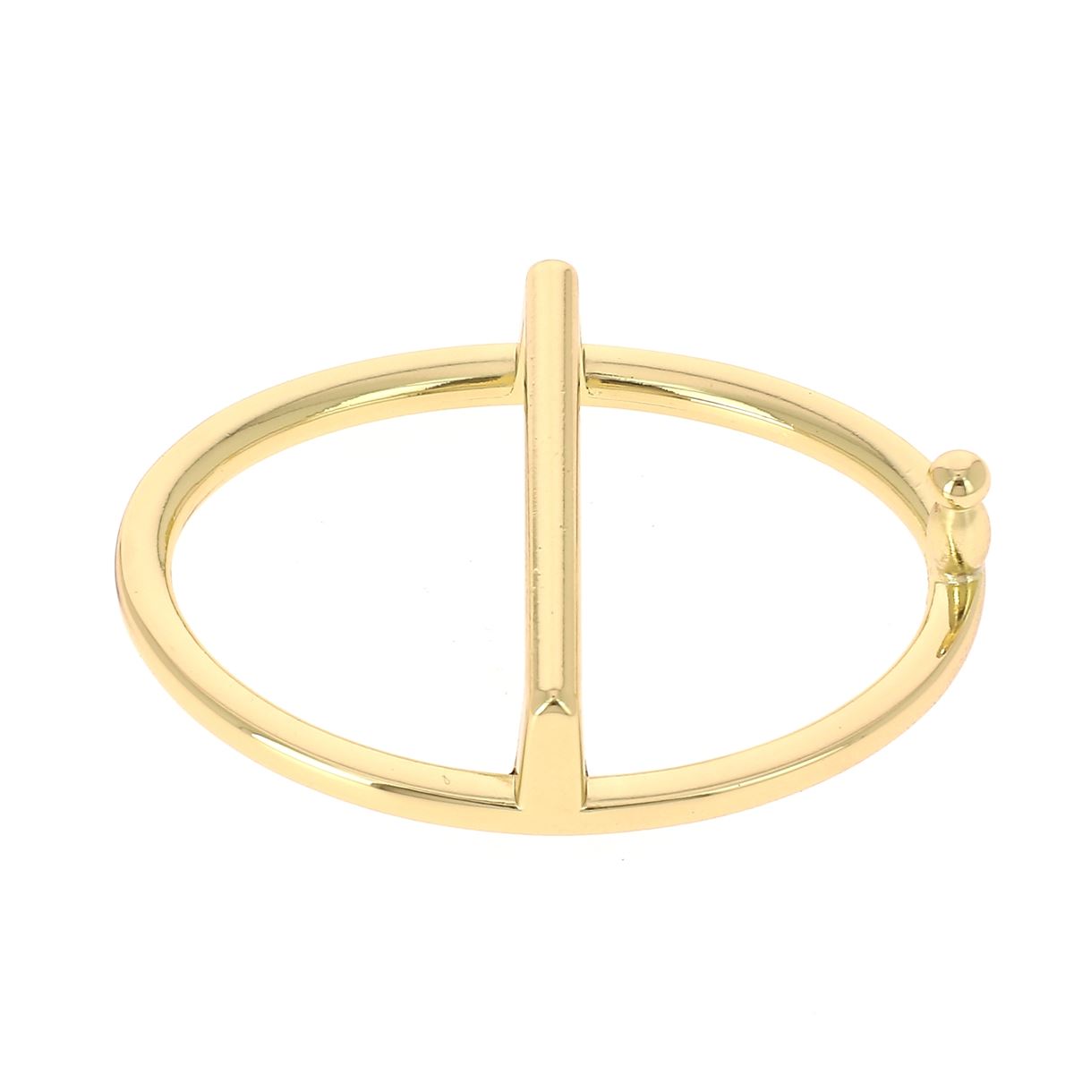 Boucle de ceinture ovale et fine pour lanière en cuir de  3,5 cm - Doré