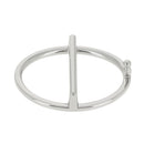 Boucle de ceinture ovale et fine pour lanière en cuir de  3,5 cm - Nickelé