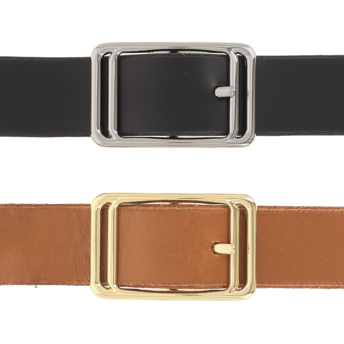 Ceintures en cuir - Boucles rectangles 