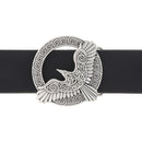 Ceinture en cuir avec boucle ronde qui représente un oiseau qui s'envole