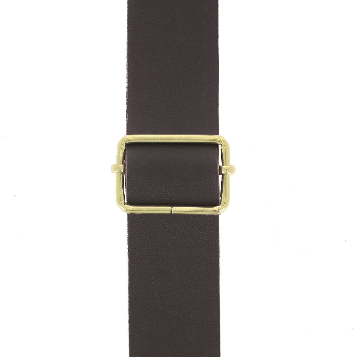 Boucle de réglage pour lanière en cuir - fil fin, finition laiton 