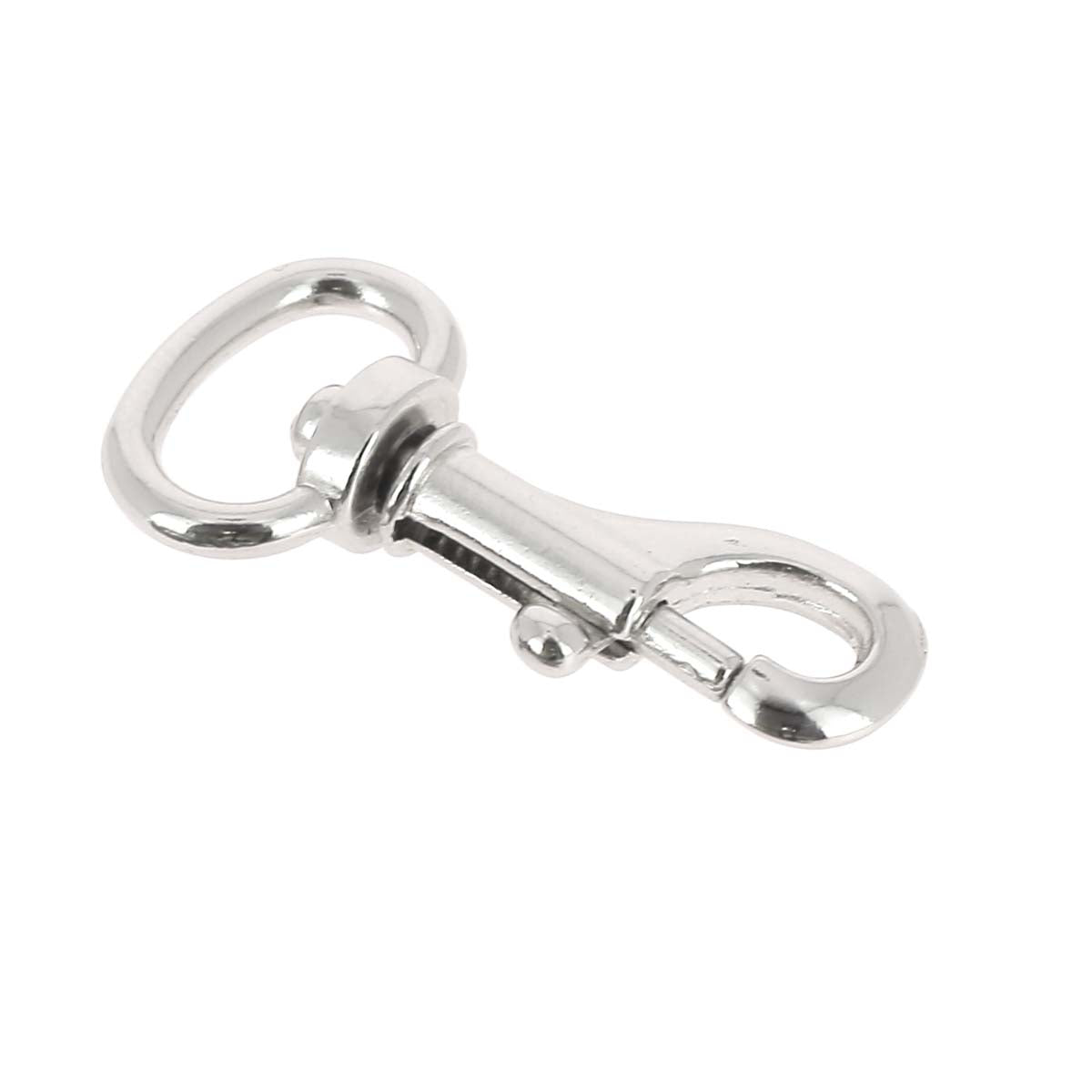 Mini mousqueton tournant à tirette - Nickelé 13 mm