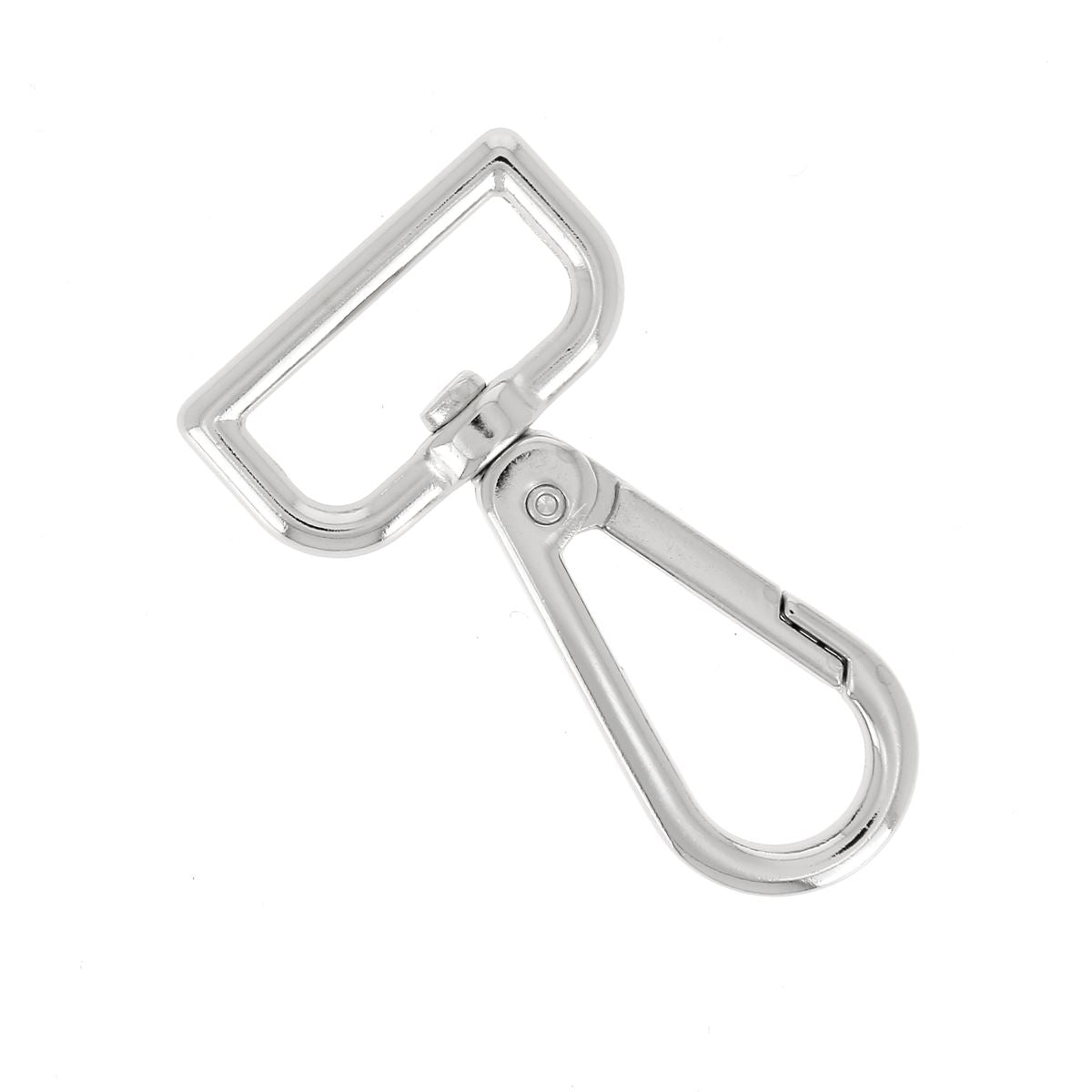 Mousqueton tournant  pour maroquinerie DIY - Pour sangle de 25mm - Nickelé