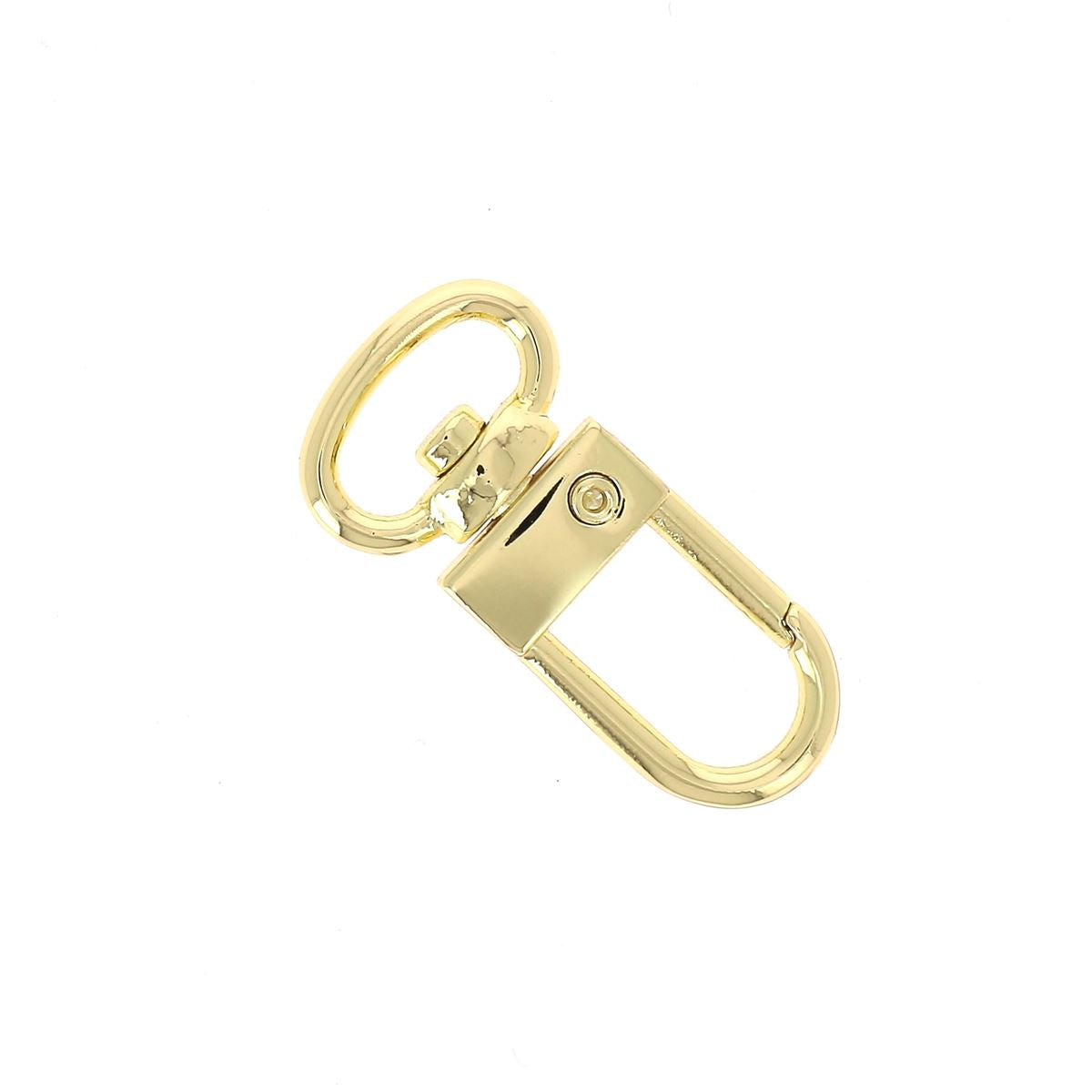 Petit mousqueton tournant - Attache ronde - Pour lanière de 13mm - Doré clair