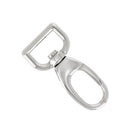 Mousqueton tournant - NICKELÉ - Bélière plate - Pour lanière de 20 mm