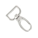 Mousqueton tournant - Nickelé - Bélière plate - Pour lanière de 25mm