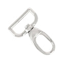 Mousqueton tournant - Nickelé - Bélière plate - Pour lanière de 30mm