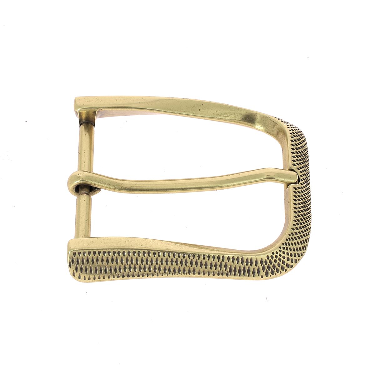 Boucle de ceinture FLO en laiton satiné pour ceinture en cuir de 4 cm de large