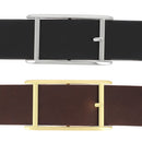 Boucle de ceinture double EHL - Nickelé ou Doré satiné - Pour ceinture en cuir DIY