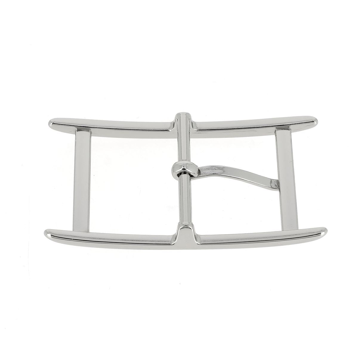 Boucle de ceinture double EHL - Nickelé - Pour ceinture en cuir DIY