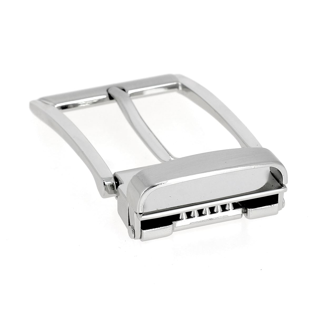 Boucle de ceinture à griffe et passant SYK - NICKELÉ et SATINÉ - 35mm