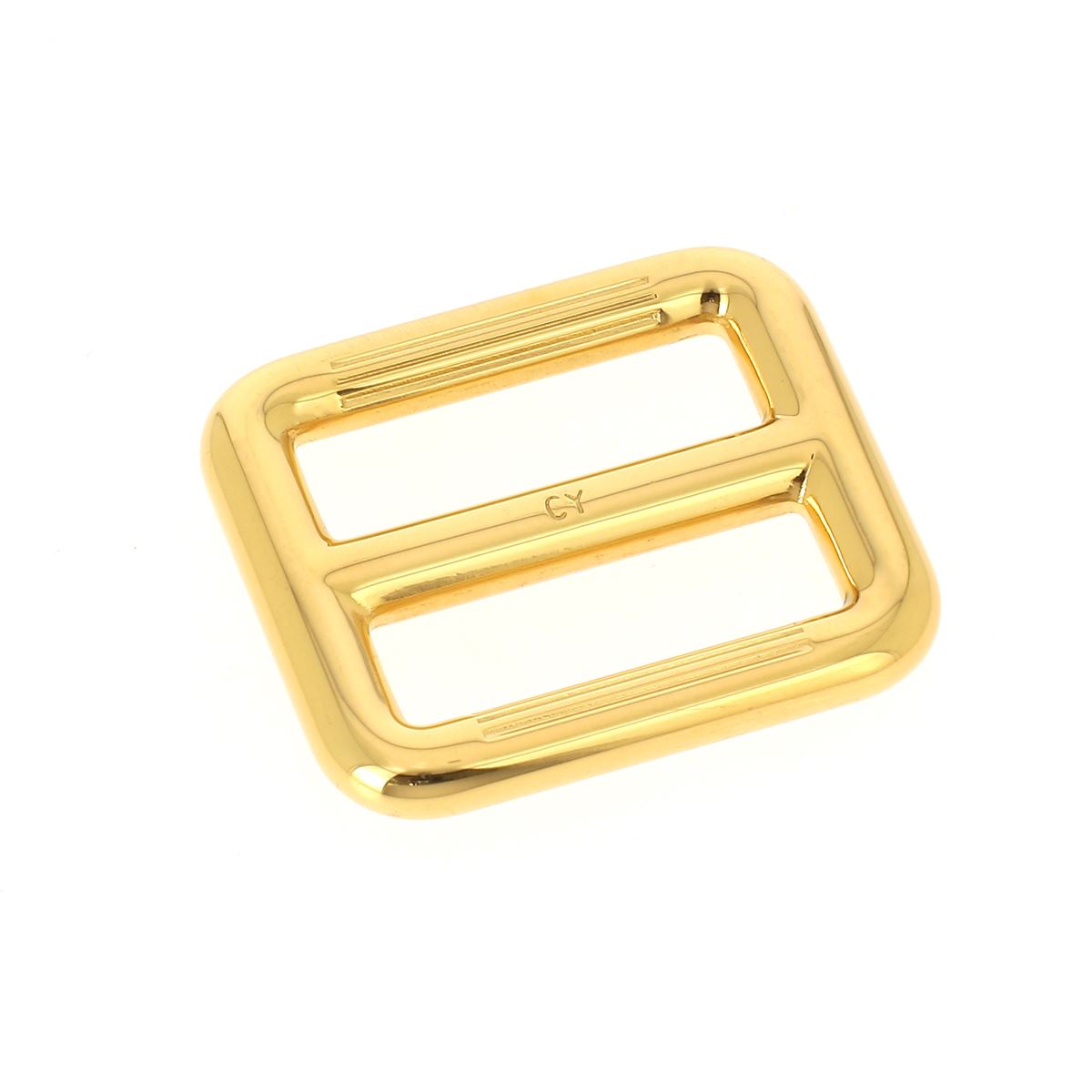 Boucle coulissante rectangulaire en laiton massif dorée à l'or fin pour lanière de 25mm