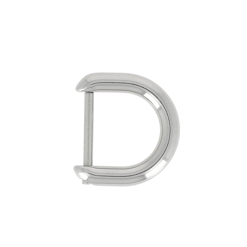 Anneau en D en inox à visser - 15mm - NICKELÉ