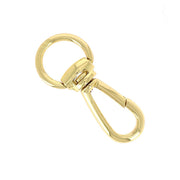 Mousqueton tournant à double articulation de 12mm, boucle ronde en métal doré clair, attache pour équipement ou camping