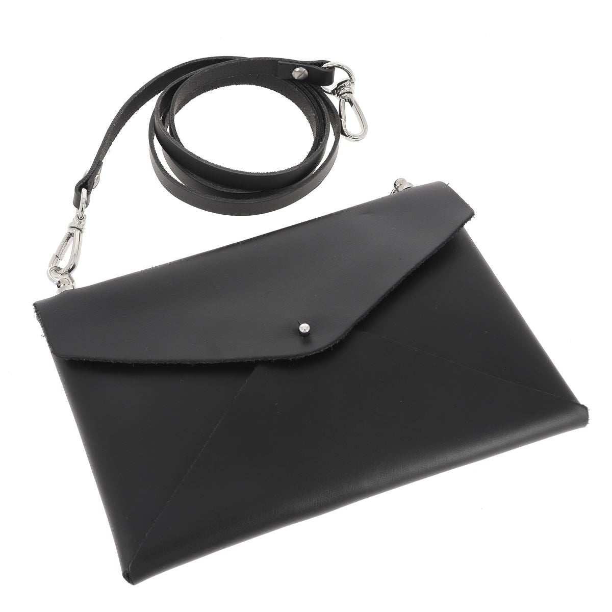 Mousquetons tournants à double articulation pour fixer une bandoulière sur une pochette en cuir