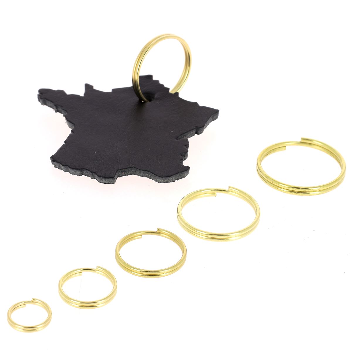 Gamme anneaux ronds de porte-clés - LAITON