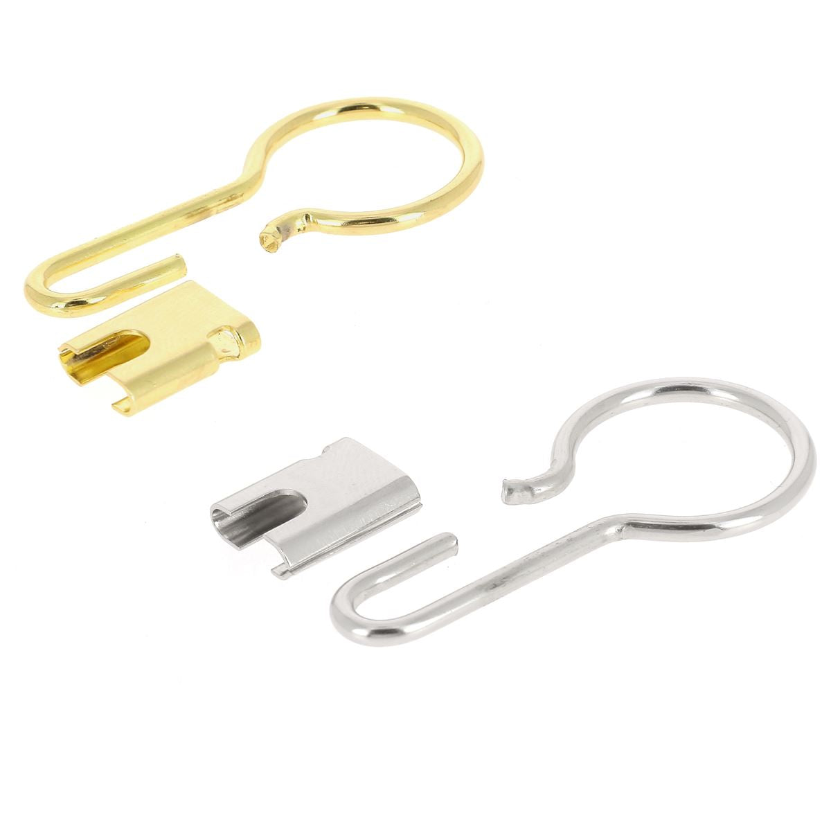 Anneau porte-clé en acier, finition laiton, ouvert