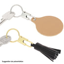 Anneau porte-clé avec clés insérées et découpe de cuir carte de France et pompon en cuir