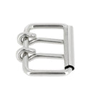 Boucle de ceinture en fil rond à double ardillon rond et à rouleau OGY - Nickelé - Pour lanière de 4 cm