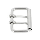 Boucle de ceinture en fil rond à double ardillon et à rouleau EVY - Nickelé - 4,5 cm