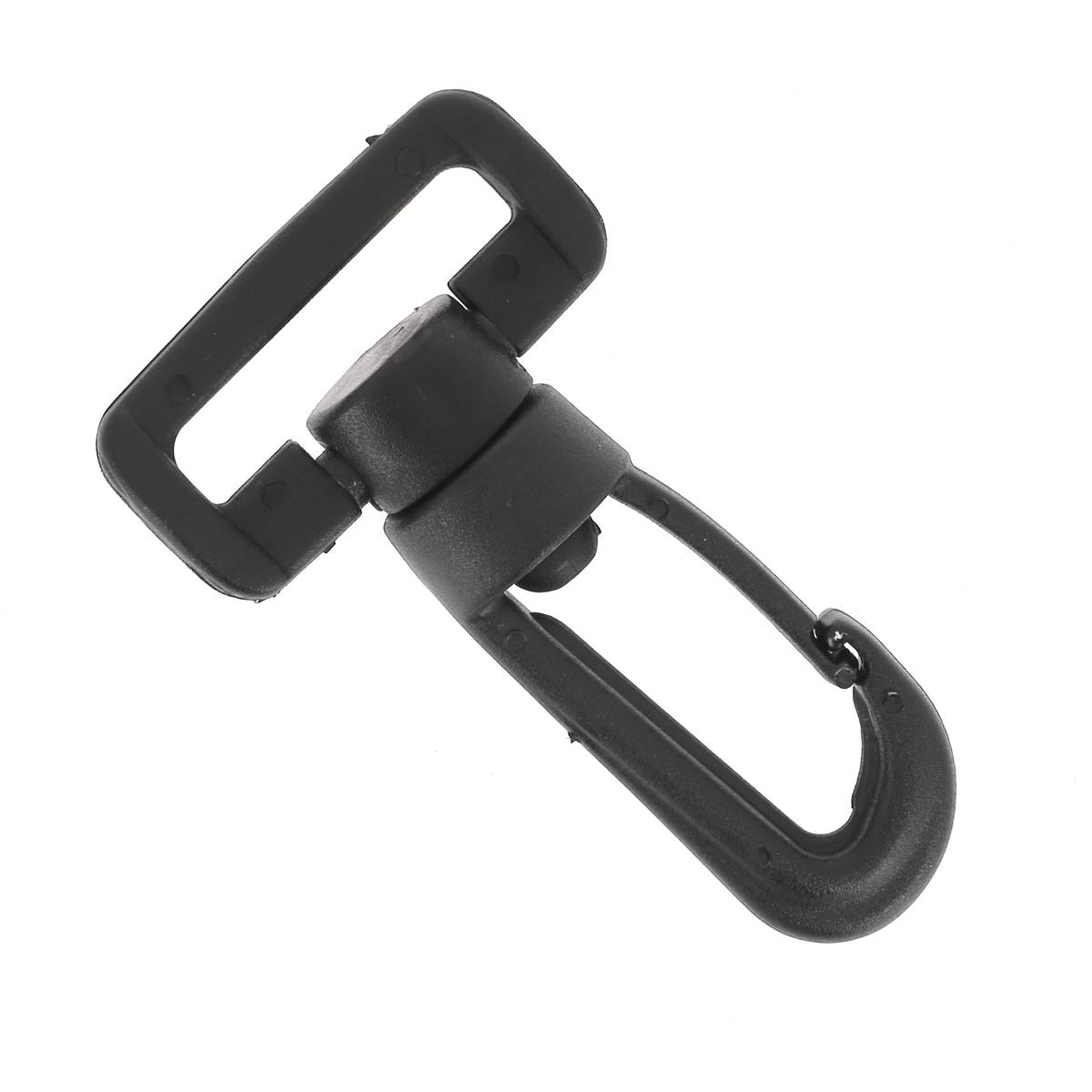 Mousqueton tournant à double articulation en plastique - NOIR - Pour sangle de 30 mm