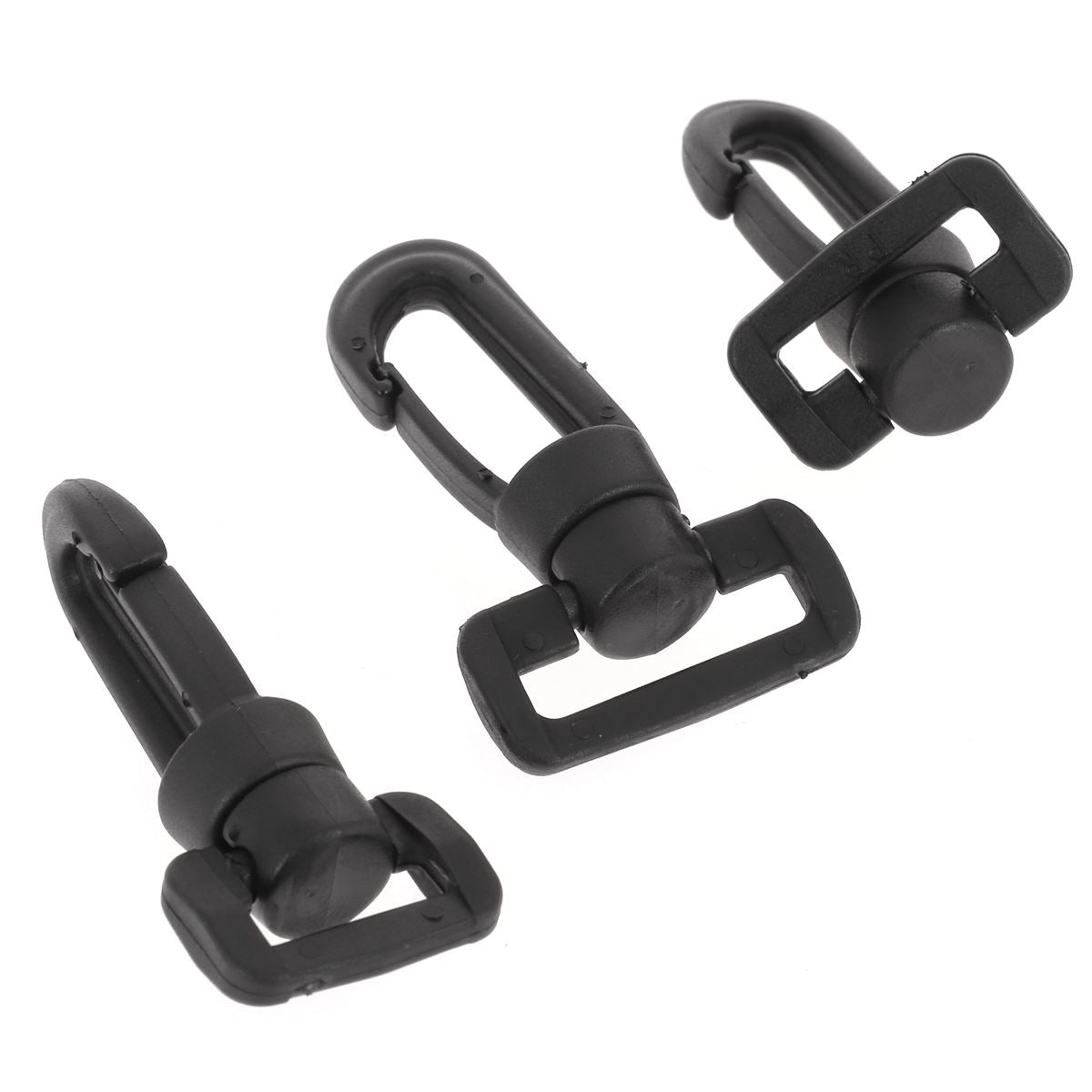 Mousqueton tournant à double articulation en plastique - NOIR - Pour maroquinerie