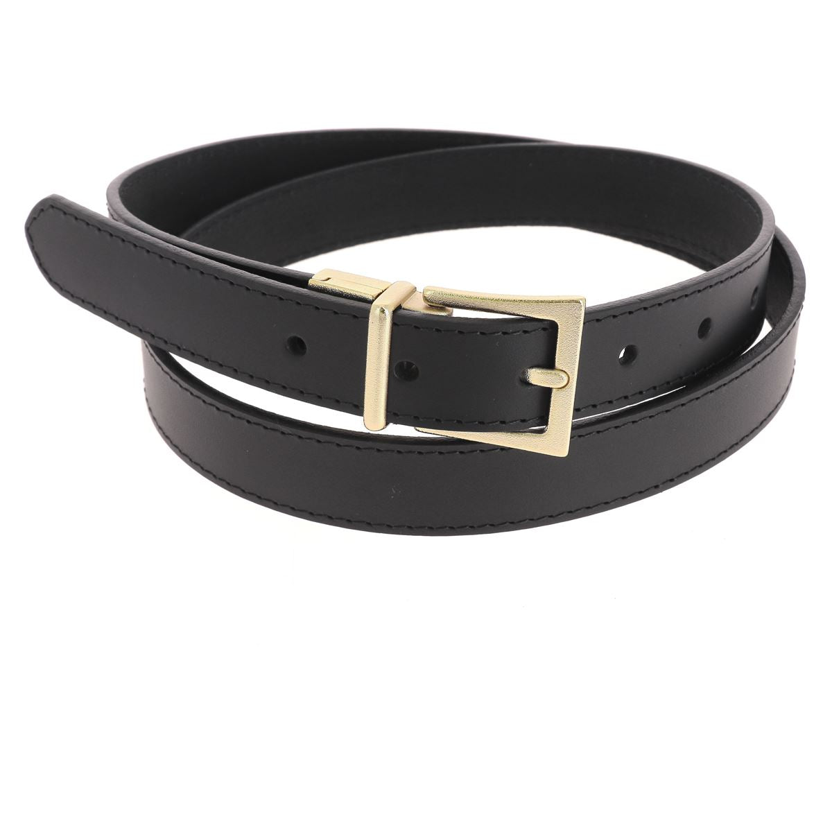 Ceinture en cuir avec boucle à griffe réversible FYE - Doré clair effet sablé