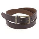 Ceinture en cuir marron de 3 cm de large avec boucle à griffe laiton vieilli