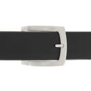 Ceinture en cuir noir 40 mm avec boucle nickelé satiné